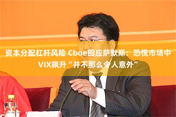 资本分配杠杆风险 Cboe回应萨默斯：恐慌市场中VIX飙升“并不那么令人意外”