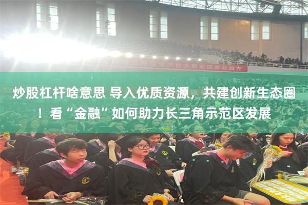 炒股杠杆啥意思 导入优质资源，共建创新生态圈！看“金融”如何助力长三角示范区发展